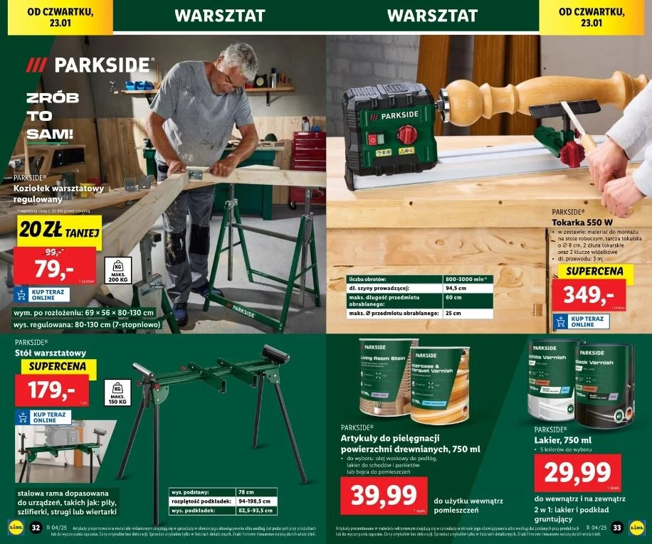 Lidl oferuje promocje na narzędzia Parkside!