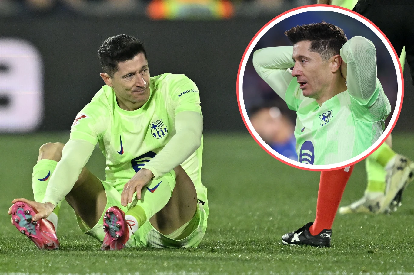 Robert Lewandowski w meczu LaLiga Getafe - FC Barcelona