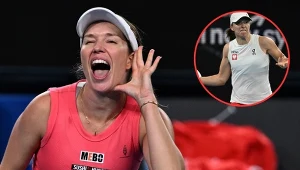 Danielle Collins i Iga Świątek (na małym zdjęciu)