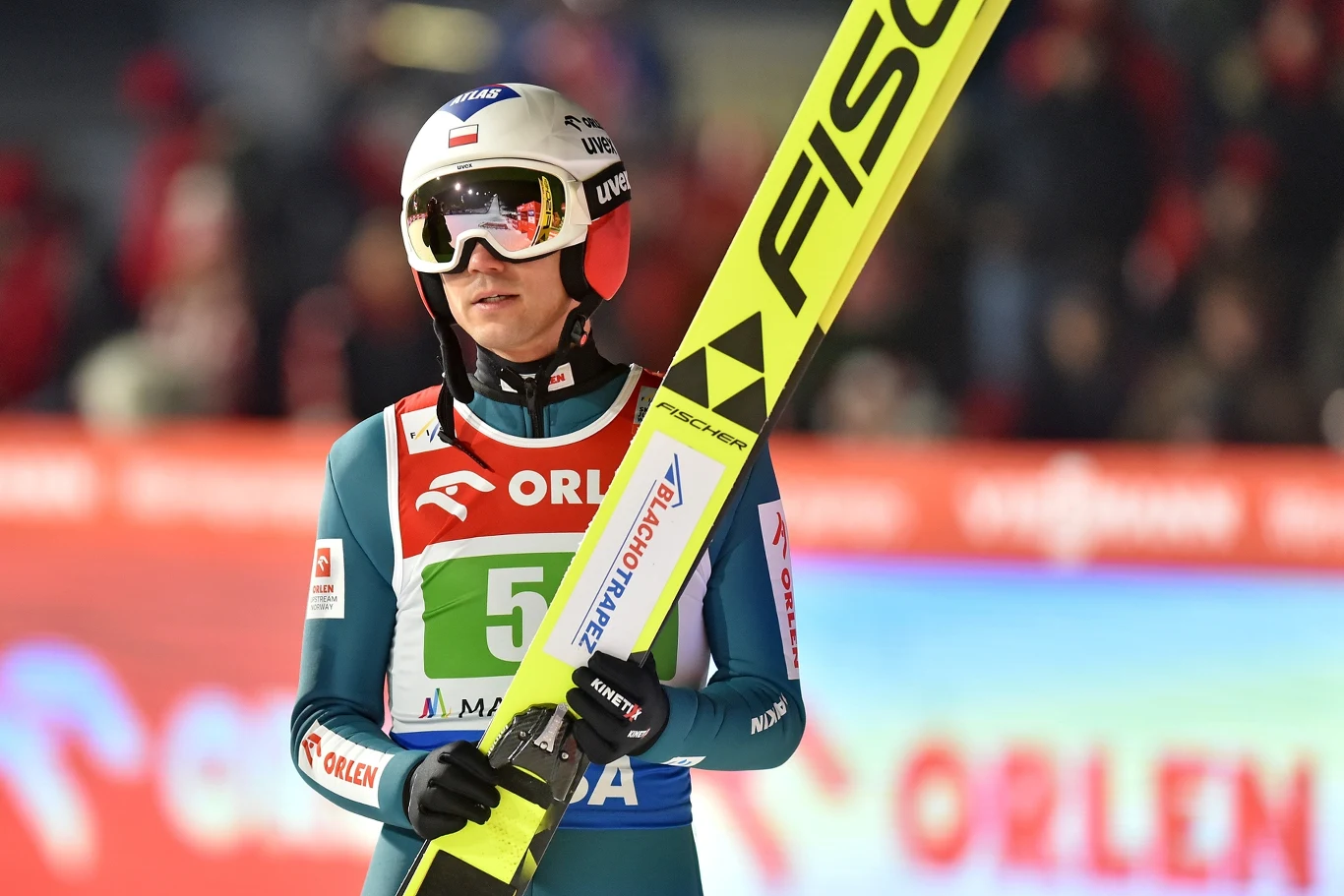 Kamil Stoch w trakcie zawodów Pucharu Świata w Zakopanem