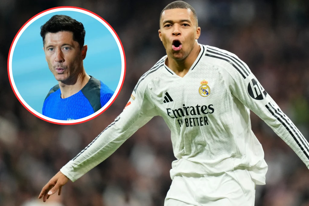 Snajper FC Barcelona Robert Lewandowski oraz gwiazdor Realu Madryt - Kylian Mbappe Snajper FC Barcelona Robert Lewandowski oraz gwiazdor Realu Madryt - Kylian Mbappe