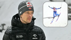 Skoki narciarskie. Na zdjęciu trener polskich skoczków Thomas Thurnbichler oraz nasz reprezentant Jakub Wolny