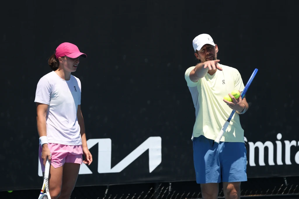 Iga Świątek i Wim Fissette Iga Świątek i Wim Fissette