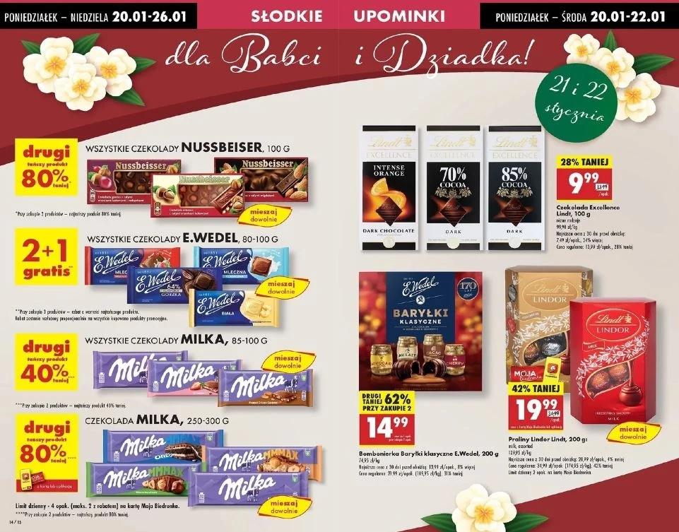 Biedronka oferuje promocje na czekolady! Biedronka oferuje promocje na czekolady!