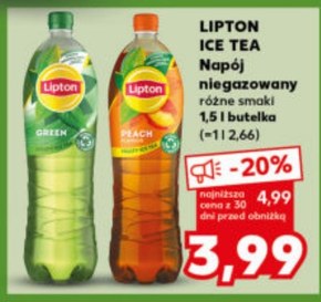 Lipton Ice Tea Green Napój niegazowany z ekstraktem zielonej herbaty 1,5 l niska cena