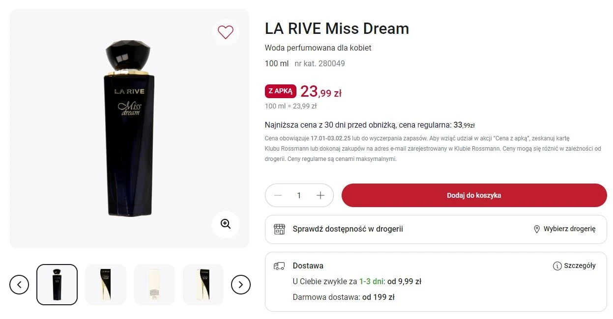 Rossmann oferuje promocję na perfumy LA RIVE!