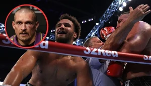 Ołeksandr Usyk oraz Moses Itauma w ringu z Mariuszem Wachem