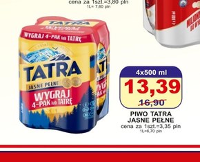 Tatra Piwo jasne pełne 4 x 500 ml niska cena