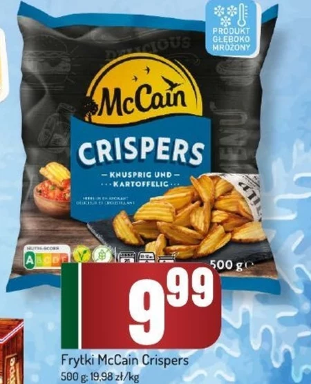 McCain Crispers Solone frytki karbowane ze skórką cięte w kształt V z chrupiącą panierką 500 g