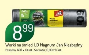 Jan Niezbędny Magnum Flex & Strong Worki na śmieci z taśmą 60 l 10 sztuk niska cena