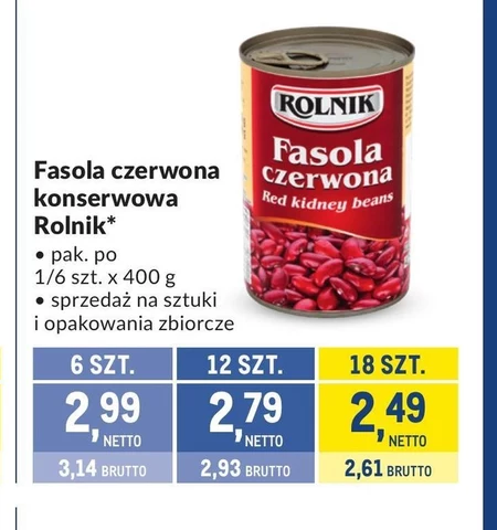 Rolnik Fasola czerwona 400 g