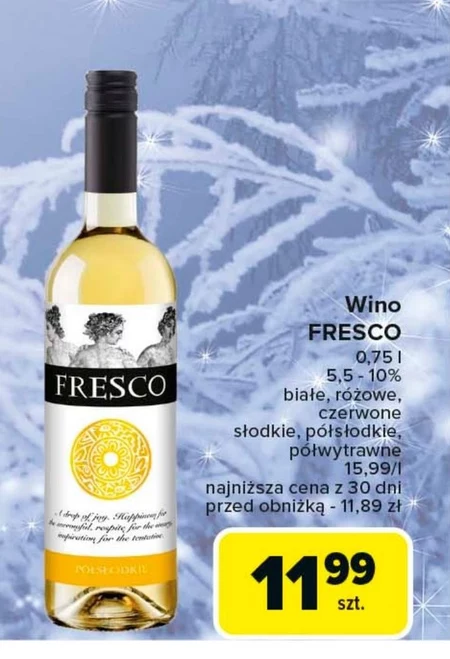 Wino półsłodkie Fresco