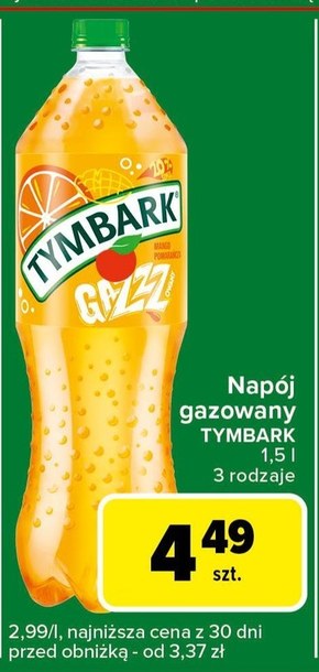 Tymbark Gazzzowany Napój gazowany mango pomarańcza 1,5 l niska cena