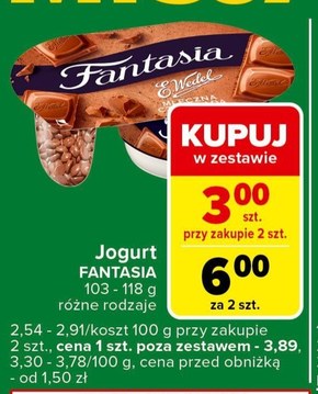 Fantasia Jogurt kremowy mleczna czekolada 104 g  niska cena