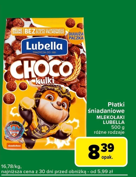 Lubella Choco kulki Zbożowe kulki o smaku czekoladowym 500 g