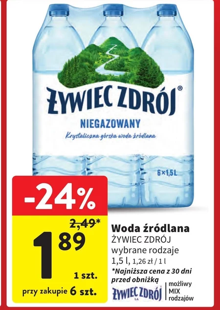 Żywiec Zdrój Niegazowany Woda źródlana 1,5 l