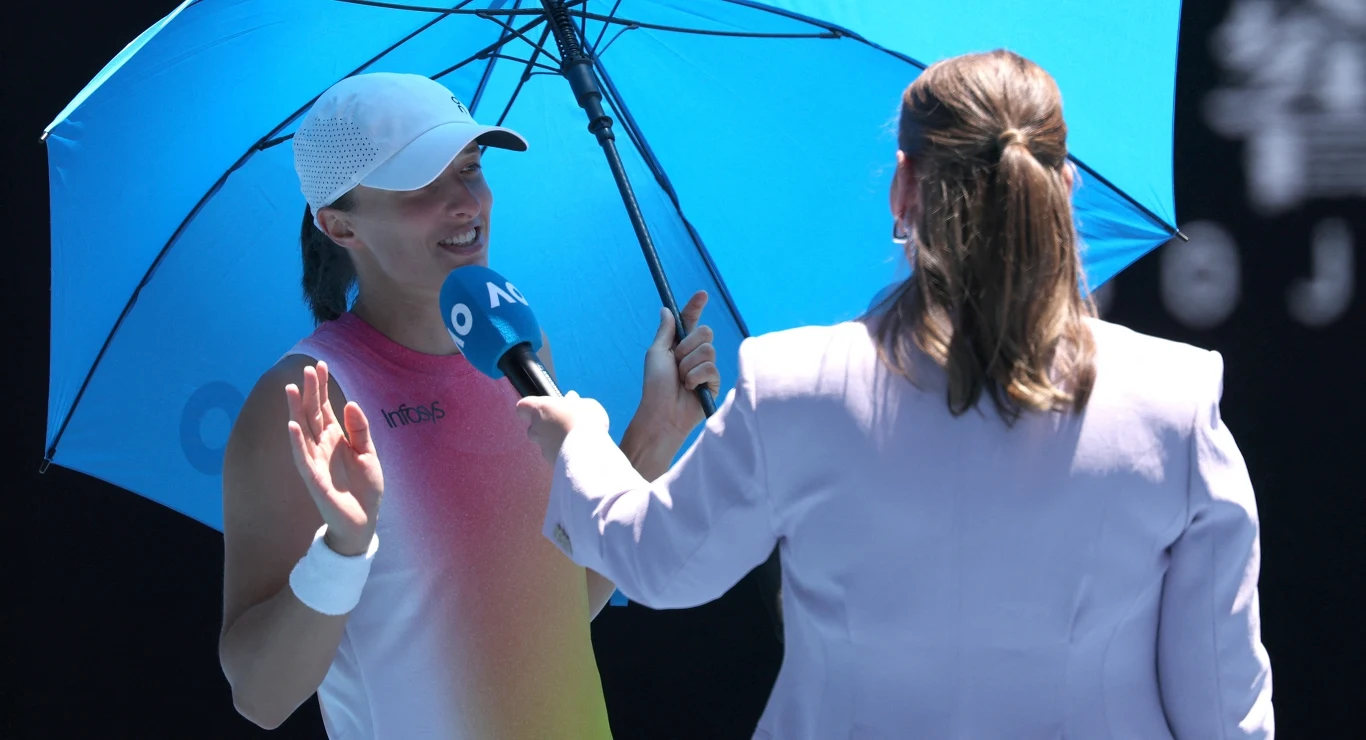 Iga Świątek na korcie w Melbourne