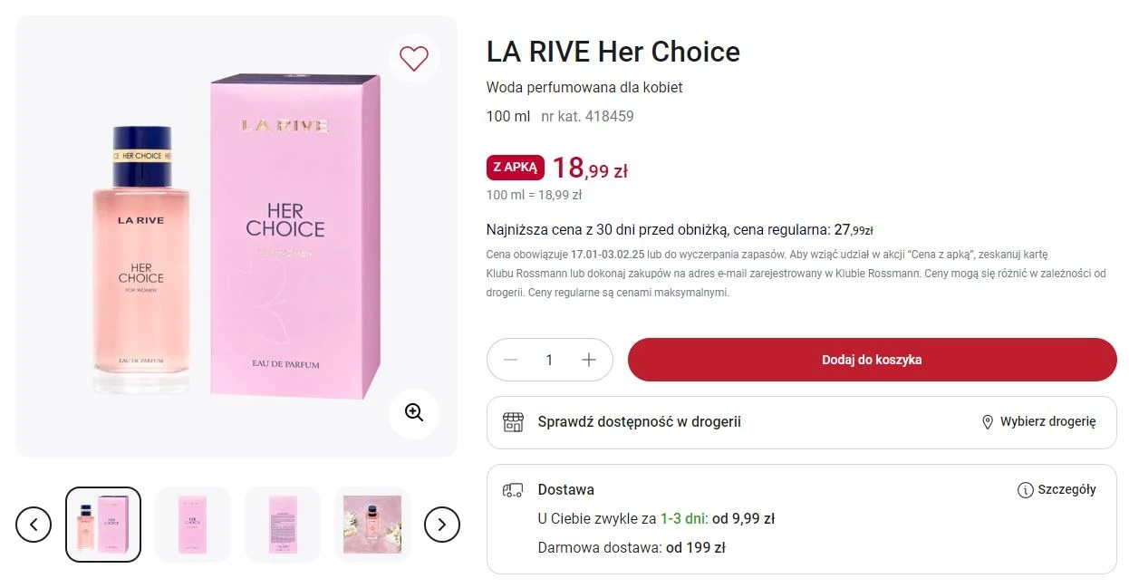 Rossmann oferuje w promocji perfumy LA RIVE! Rossmann oferuje w promocji perfumy LA RIVE!