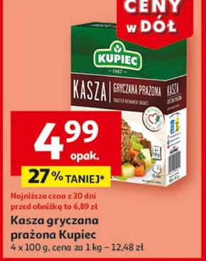 Kupiec Kasza gryczana biała 400 g (4 x 100 g) niska cena