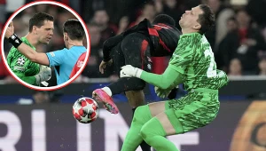 Wojciech Szczęsny podczas meczu Benfica - FC Barcelona