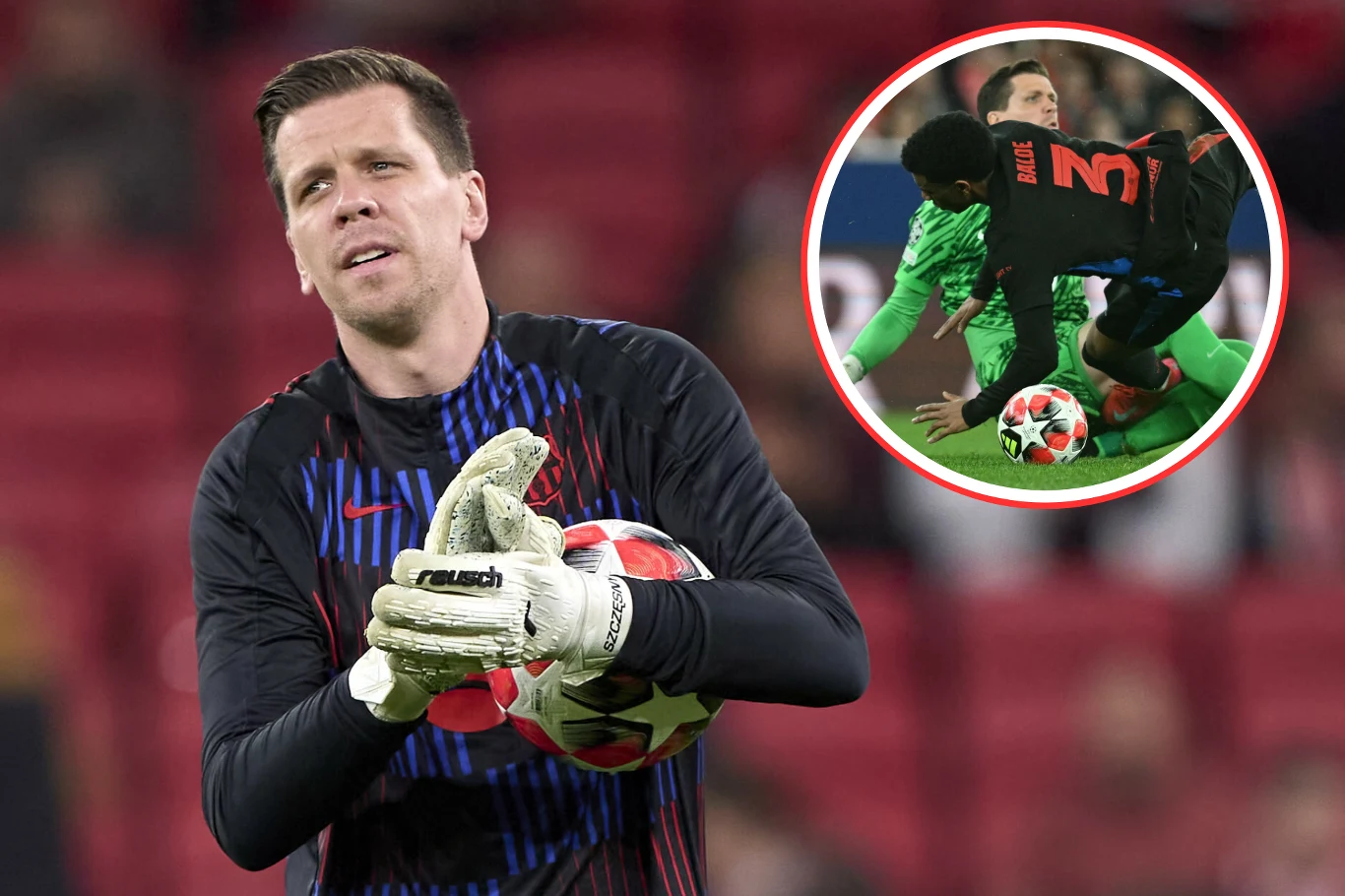 Wojciech Szczęsny w meczu Benfica - FC Barcelona