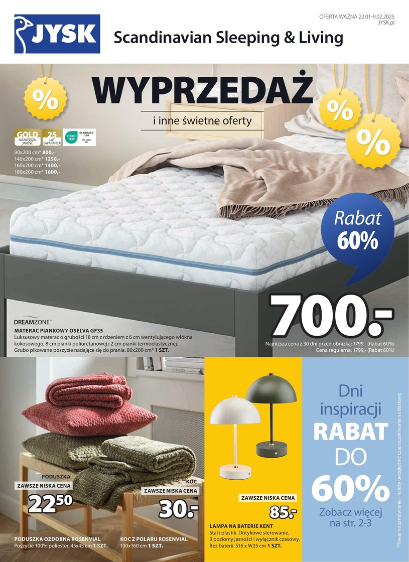 Gazetka: Wyprzedaż marzeń do 60% - Jysk - strona 1