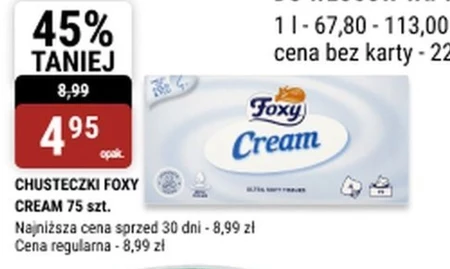 Foxy Cream Chusteczki z kremem nawilżającym 10 paczek