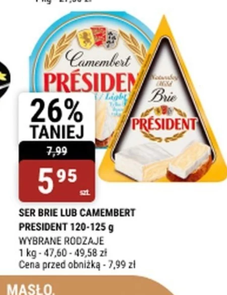 Président Ser Camembert lekki 120 g