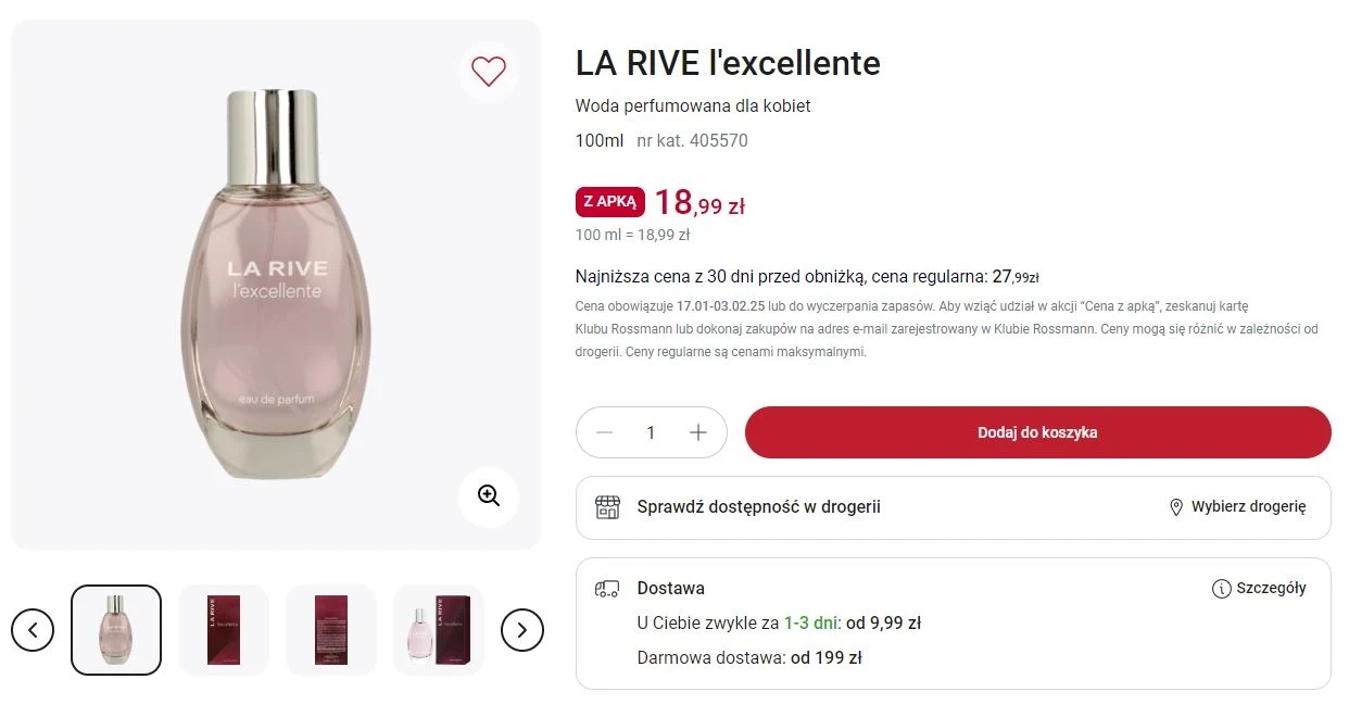 Rossmann oferuje w promocji perfumy LA RIVE!