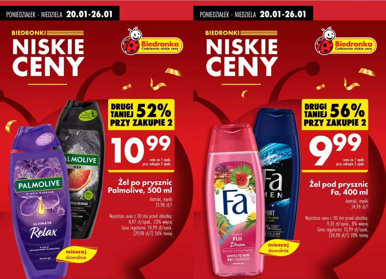 Obniżki do 66%! Żele i szampony w Biedronce teraz w wyjątkowych cenach! Obniżki do 66%! Żele i szampony w Biedronce teraz w wyjątkowych cenach!