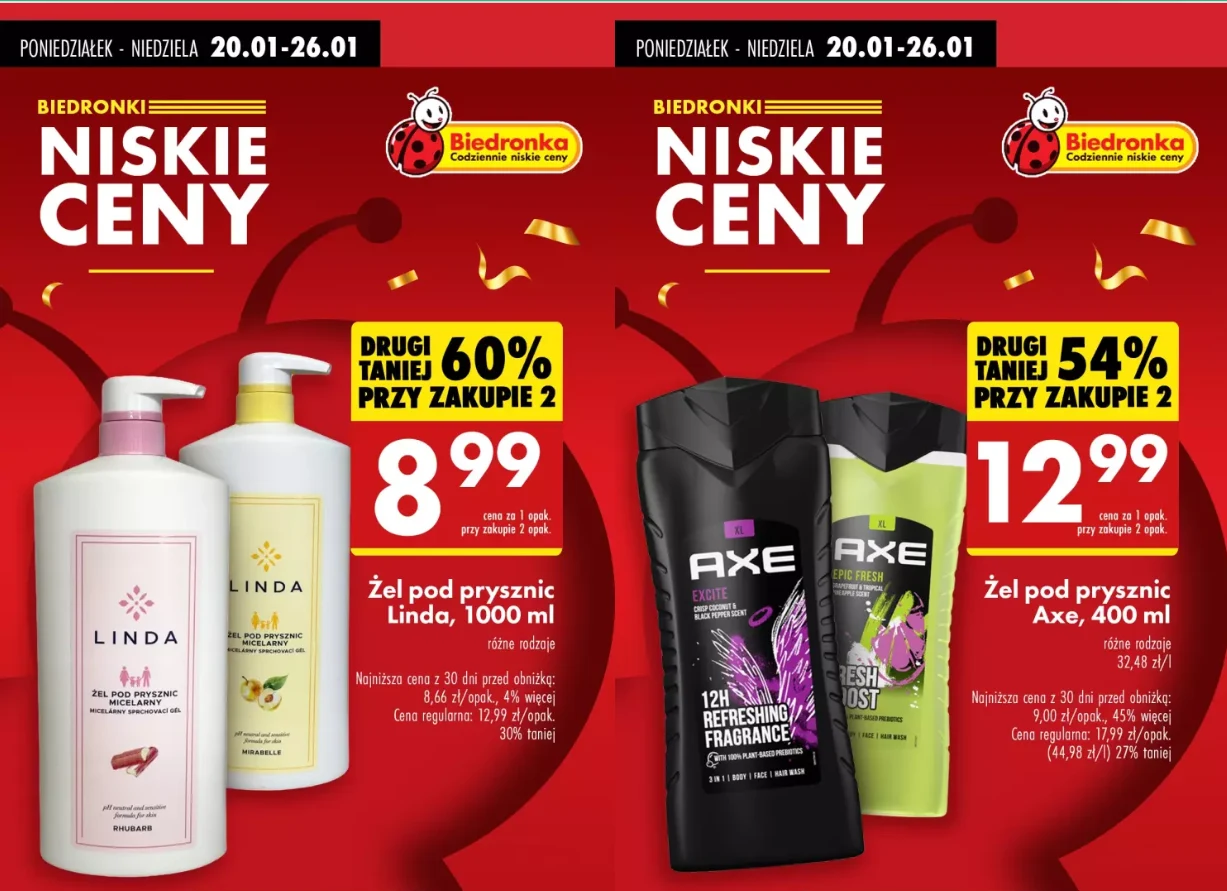Obniżki do 66%! Żele i szampony w Biedronce teraz w wyjątkowych cenach! Obniżki do 66%! Żele i szampony w Biedronce teraz w wyjątkowych cenach!