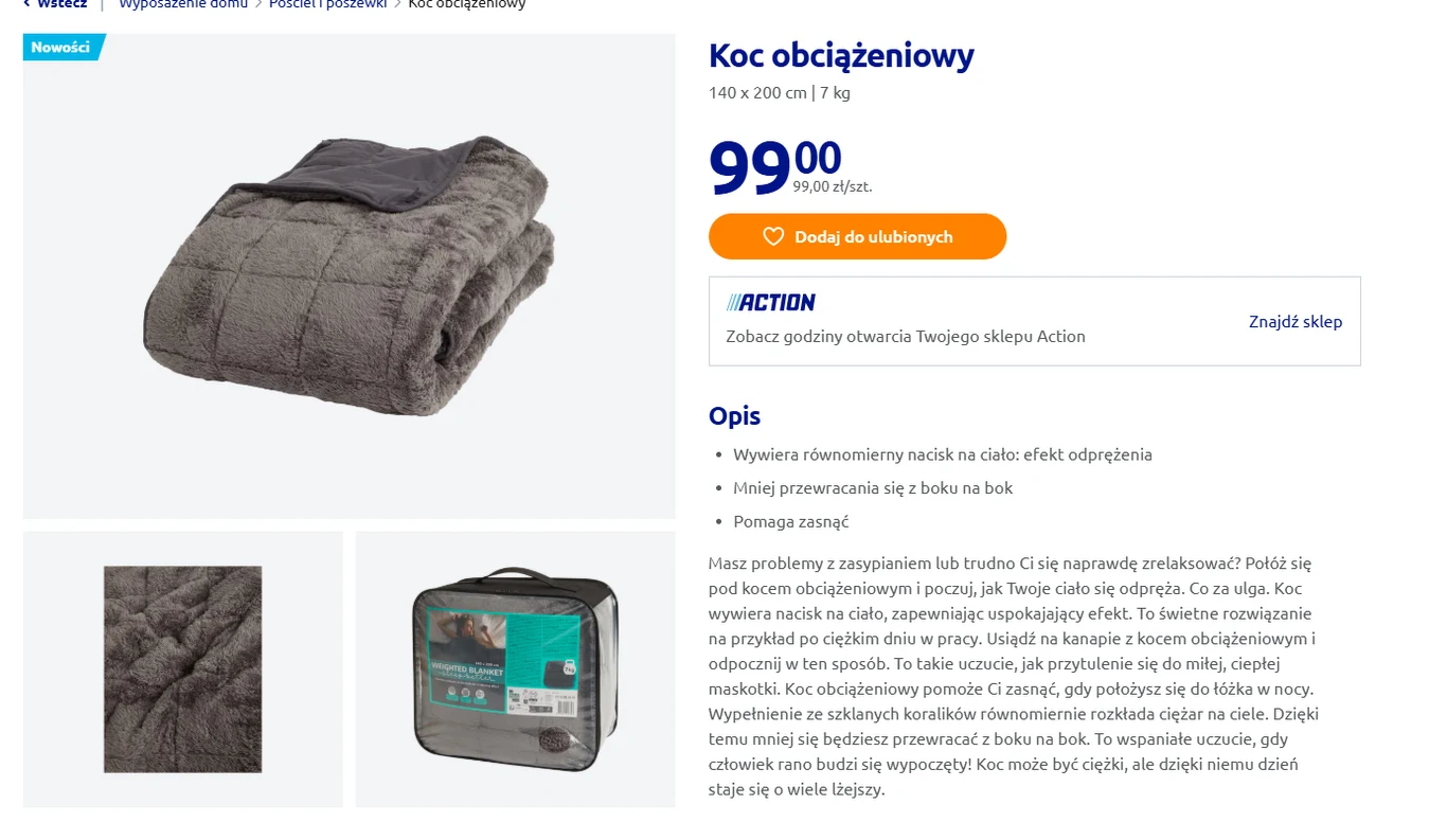 Koc obciążeniowy w Action! 