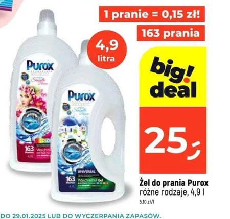 Purox Uniwersalny żel do prania 4,9 l (163 prania)