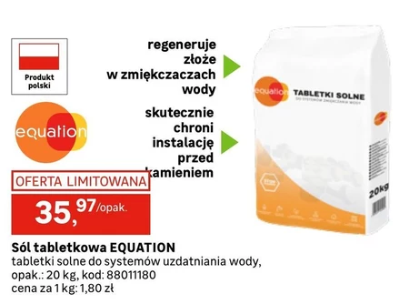 Tabletki do uzdatniania wody Equation