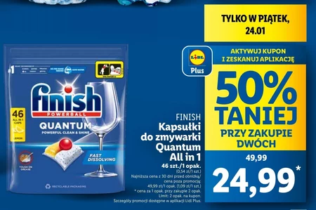 Finish Quantum Lemon Kapsułki do mycia naczyń w zmywarce 478,4 g (46 sztuk)