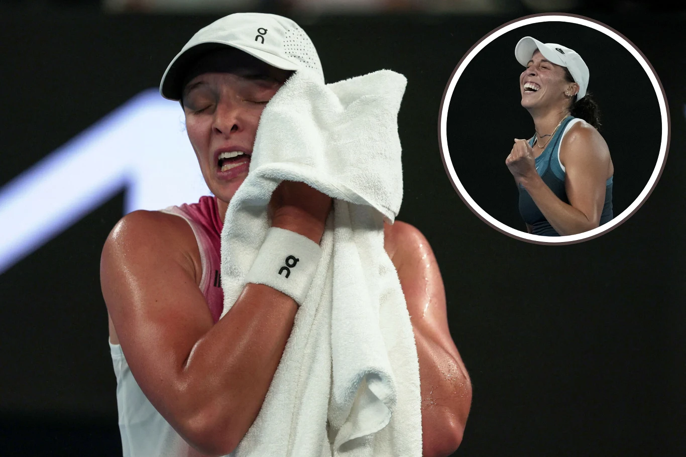 Iga Świątek i Madison Keys podczas półfinału Australian Open Iga Świątek i Madison Keys podczas półfinału Australian Open