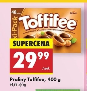 Toffifee Orzech laskowy w karmelu kremie orzechowym i czekoladzie 400 g (48 sztuk) niska cena