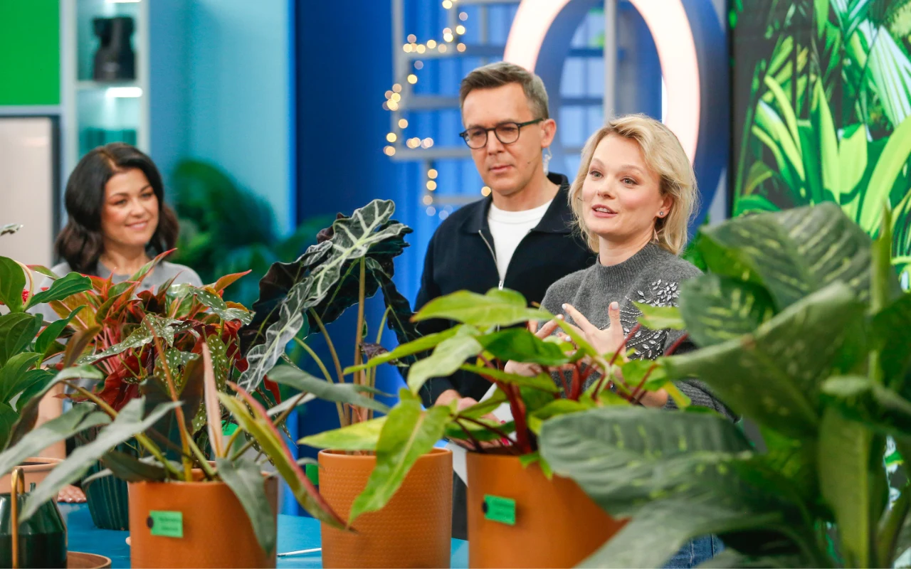 Kasia Joda i prowadzący ''halo tu polsat''