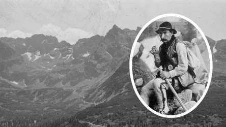 Zdjęcie Klemensa Bachledy (fot. domena publiczna) na tle Tatr