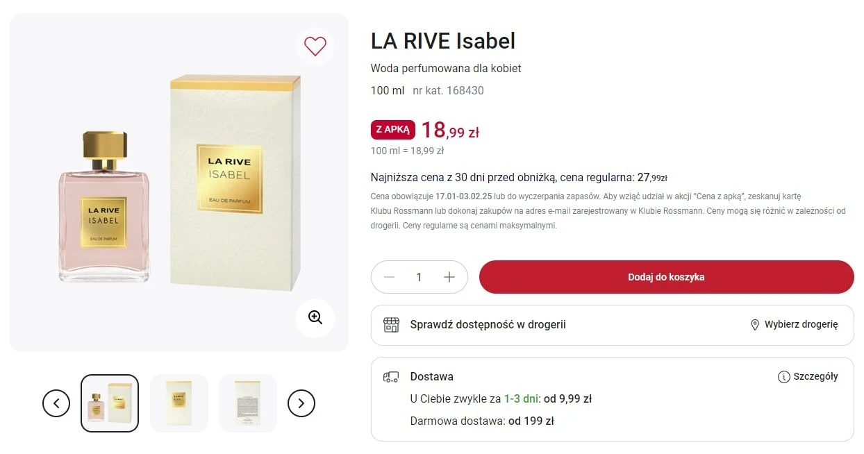 Perfumy dla kobiet LA RIVE w promocji od Rossmanna!