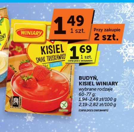 Winiary Kisiel z cukrem smak truskawkowy 77 g