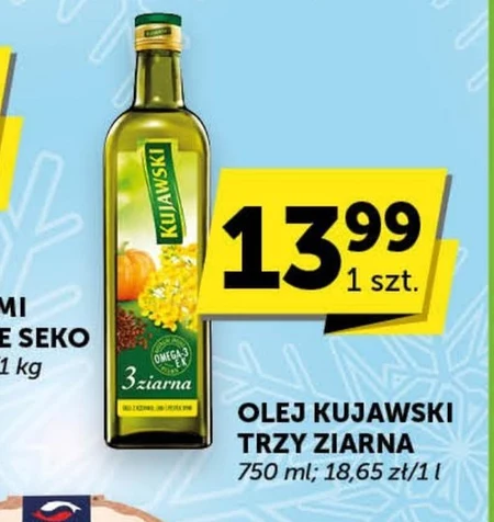 Kujawski 3 ziarna Olej rzepakowy z olejami z lnu i pestek dyni 750 ml