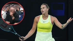 Aryna Sabalenka i Jason Stacy (na małym zdjęciu)