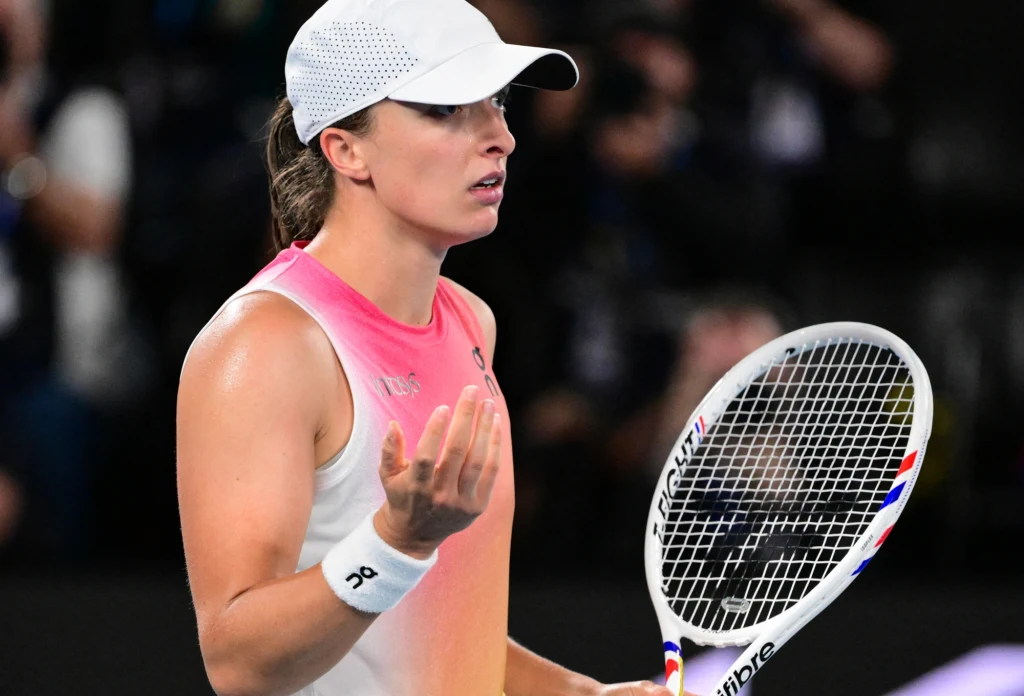 Iga Świątek podczas meczu z Madison Keys, Australian Open 2025