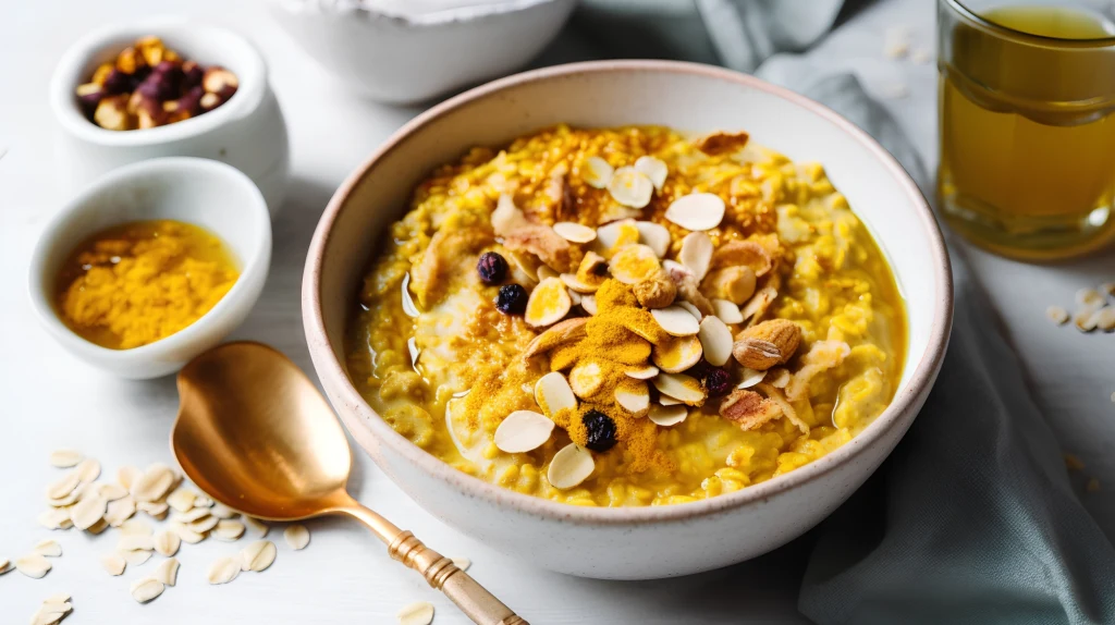Owsiankę można urozmaicić różnymi dodatkami. Kurkuma to dobry wybór