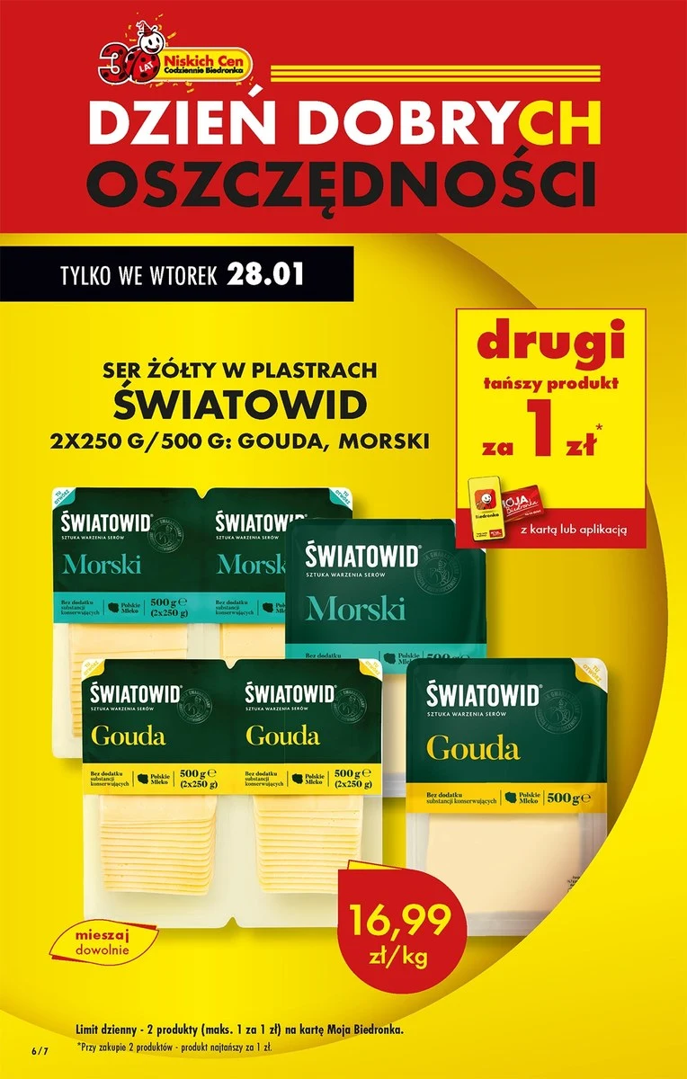 Drugie opakowanie sera za 1 zł Drugie opakowanie sera za 1 zł