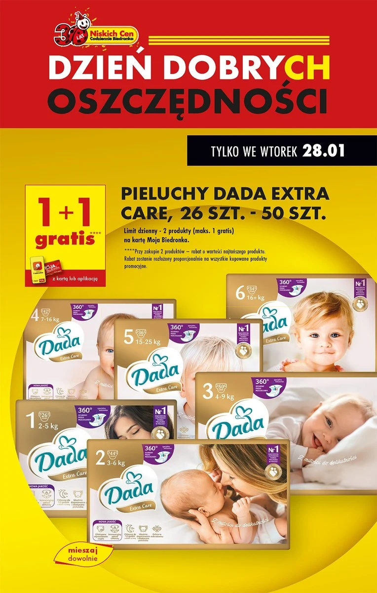 Pieluchy Dada 1+1 gratis Pieluchy Dada 1+1 gratis