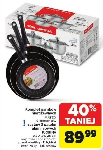 Garnki i patelnia Florina 40% taniej Garnki i patelnia Florina 40% taniej