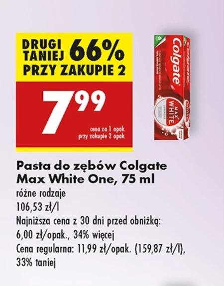 Colgate Max White Luminous Wybielająca pasta do zebów z fluorem 75 ml
