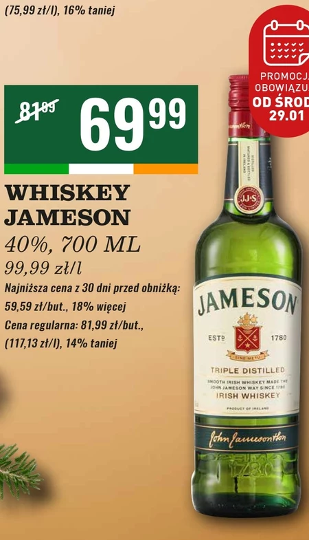 Jameson Irish Whiskey 700 ml
